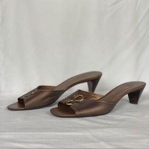 Bronze Kitten Heel Sandals by Cole Haan